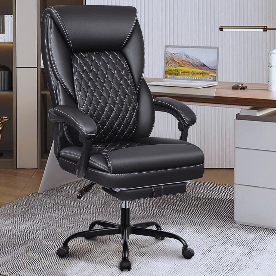 BOG Ergonomische Bureaustoel Beige Verstelbare Hoge Rugleuning Met Kantelfunctie En Opklapbare Armleuningen (Max. 150 kg)