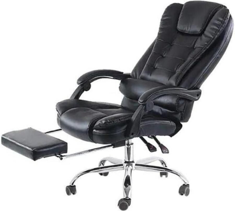 BOG Ergonomische Bureaustoel Gamingstoel Computer Draaibare Directiestoel Verstelbare Stoel Voetensteun Zware Hoogte Fauteuil Thuiskantoor Zwart