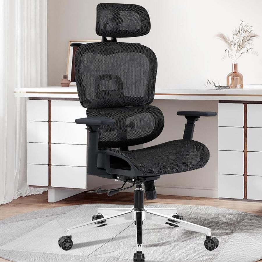 BOG Ergonomische Bureaustoel Gamingstoel Met Ergonomisch Design Verstelbare Lendensteun Verstelbaar Zitkussen 4D-Armleuningen 2D-Hoofdsteun Draagkracht Tot 150 Kg