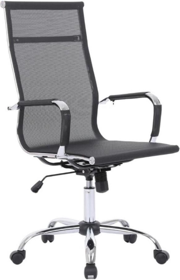 BOG Ergonomische Bureaustoel Lightmesh Ademend Mesh Met Vaste Armleuningen Verchroomd Stalen Frame En Stabiele Basis Comfortabele Kantoorstoel