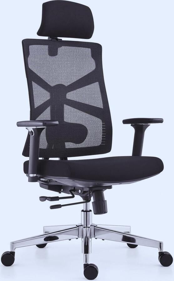 PEAM Ergonomische Bureaustoel Met Adaptieve Rugleuning – 4D Armleuningen- Verstelbare Zitdiepte & Lendensteun – Zwart