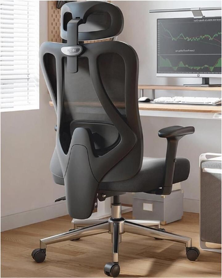 BOG Ergonomische Bureaustoel Met Draaibare Verstelbare Lendensteun En Hoofdsteun Kantelfunctie Draaibare Computerbureaustoel