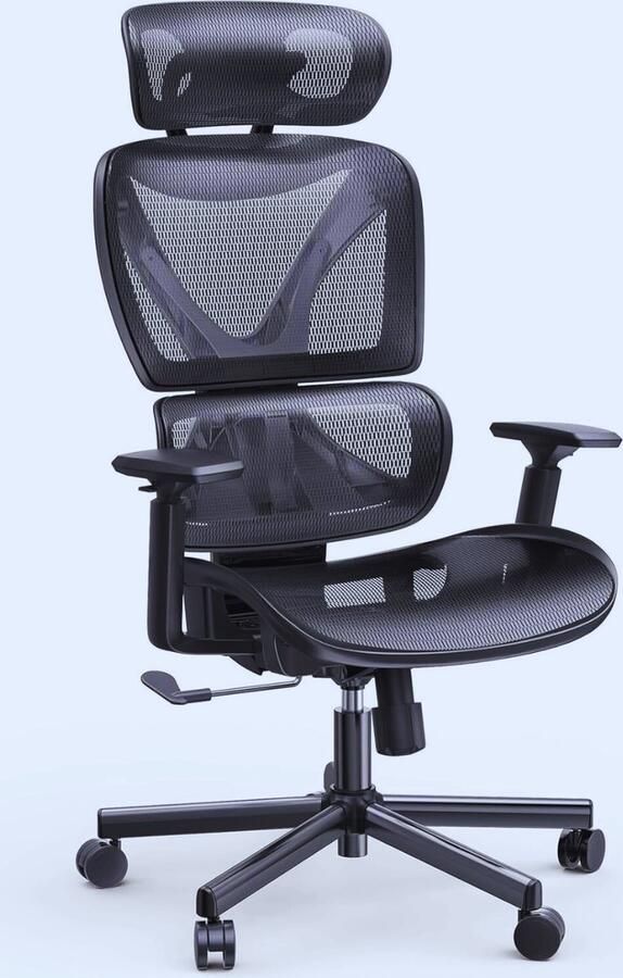 PEAM Ergonomische Bureaustoel Met Hoge Rug Mesh Design Lendensteun 3D Armleuningen En Verstelbare Hoofdsteun Voor Optimaal Zitcomfort