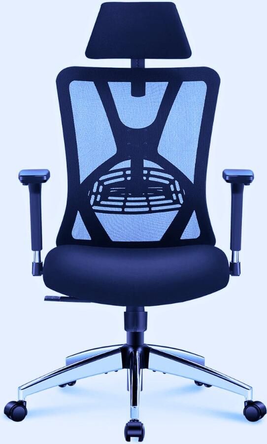 BOG Ergonomische Bureaustoel Met Hoge Rugleuning Verstelbare Lendensteun & Hoofdsteun – 3D Metalen Armleuningen & 130° Schommelfunctie – Mesh Design