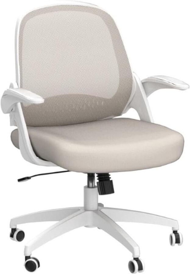 BOG Ergonomische Bureaustoel Met Inklapbare Armleuningen Bureauzitting Van Canvas 360° Draaibaar