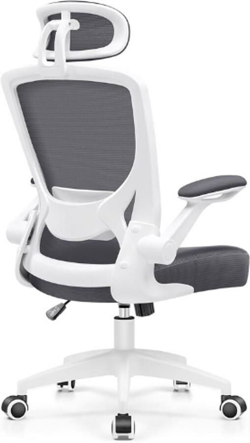 BOG Ergonomische Bureaustoel Met Verstelbare Hoofdsteun Lendensteun En Opklapbare Armleuningen In Hoogte En Helling Verstelbaar 90°-130° Maximaal 200 Kg Belastbaar Zwart