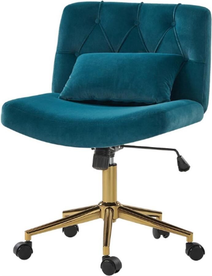 BOG Ergonomische Kleermakersstoel Donkergroen Comfortabele Bureaustoel Met Rugleuning En Kussen In Hoogte Verstelbare Make-Up Tafelstoel Voor Jongens En Meisjes