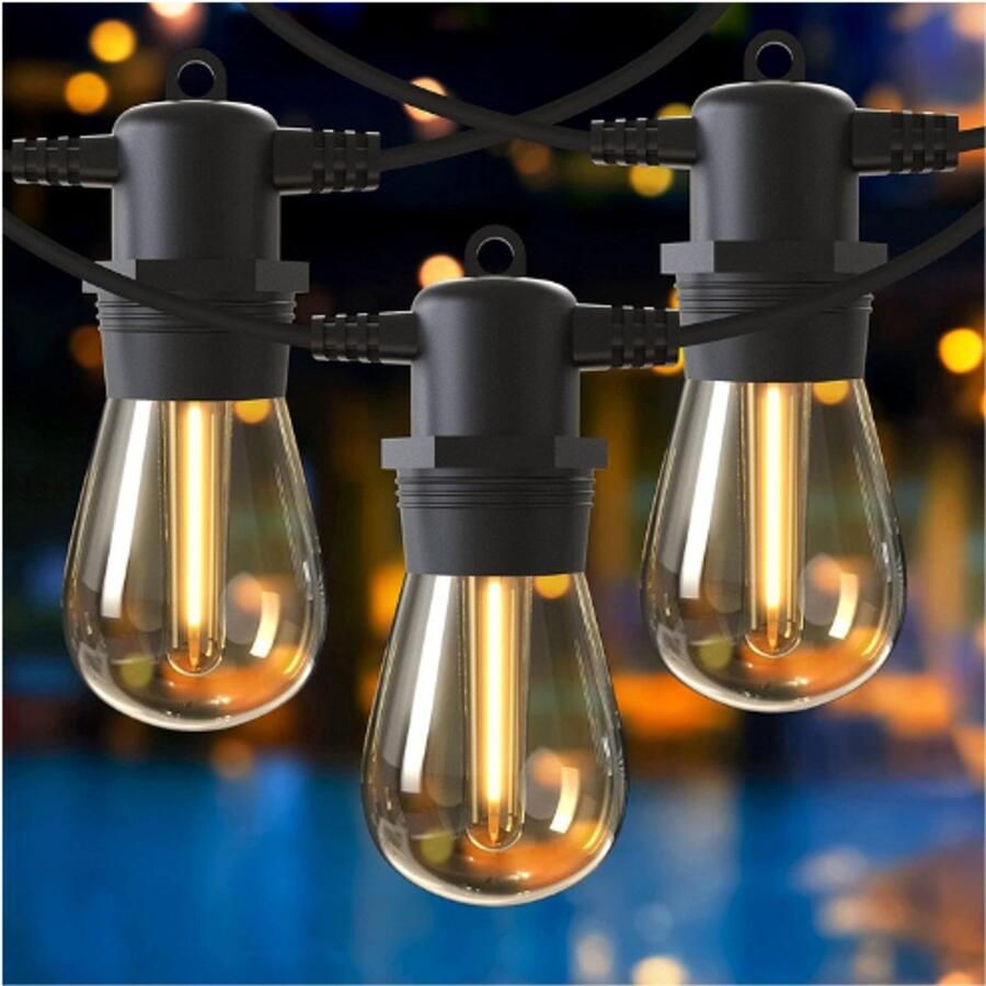 BOG GlobaLink Buiten Lichtsnoer Met 15+1 LED Lampen – IP65 Waterdicht En Uitbreidbaar – Warm Wit S14 Lichtketting Voor Tuin Feest Balkon En Terras – Energieklasse G