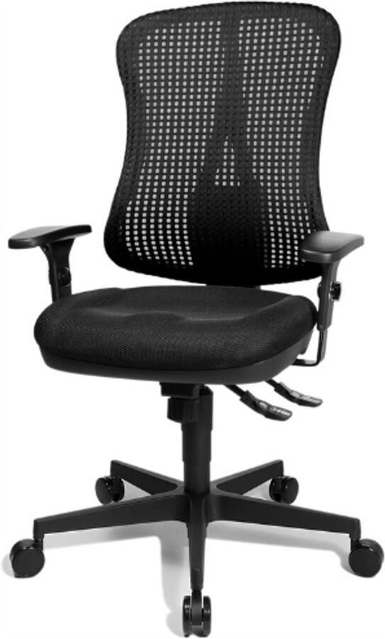 BOG Head Point Sy P4 Ergonomische Bureaustoel Zwart Gevormde Zitting Stoffen Bekleding In Hoogte Verstelbaar Comfortabele Werkstoel 46x50x114 Cm