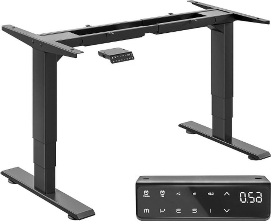 BOG In Hoogte Verstelbaar Elektrisch Bureau In Hoogte Verstelbaar Tafelframe Geschikt voor Alle Gangbare Tafelbladen 3-Podium Hefbenen (Zwart)