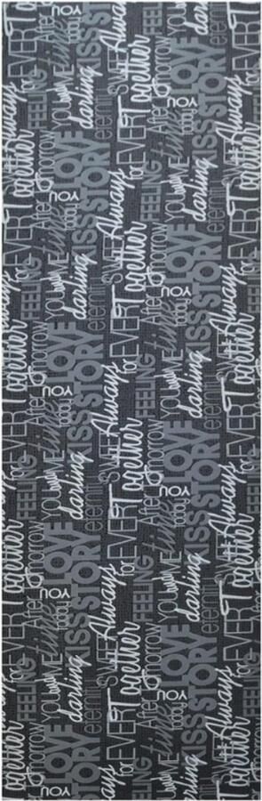 BOG Keukentapijt Grijs Zwart Antislip Wasbaar Tapijt Met Opschrift Love Comfortabel En Onderhoudsvriendelijk 50 X 300 Cm Keukenloper