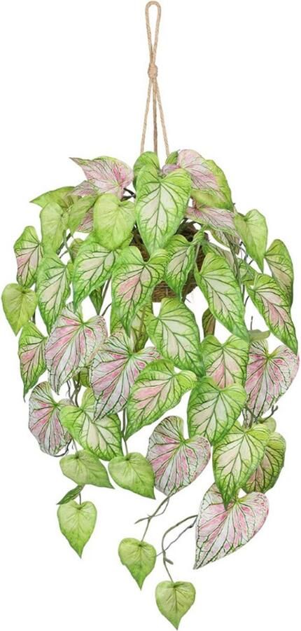 BOG Kunstplant Hangplant In Pot 20 Cm Roodkleurige Kunstplanten Zoals Echt Decoratieve Potplanten Voor Tafel Badkamer Woonkamer Slaapkamer Decoratie