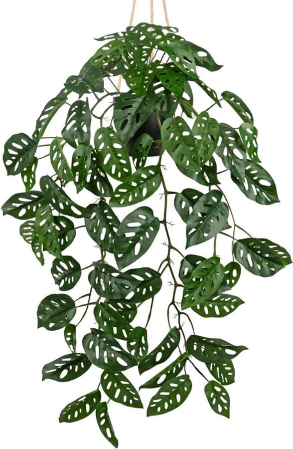 BOG Kunstplant Monstera 20 cm – Kunstplanten In Pot – Hangende Kunstplant – Decoratieve Nepplant Voor Tafel – Woonkamer – Badkamer – Slaapkamer – Binnen Decoratie