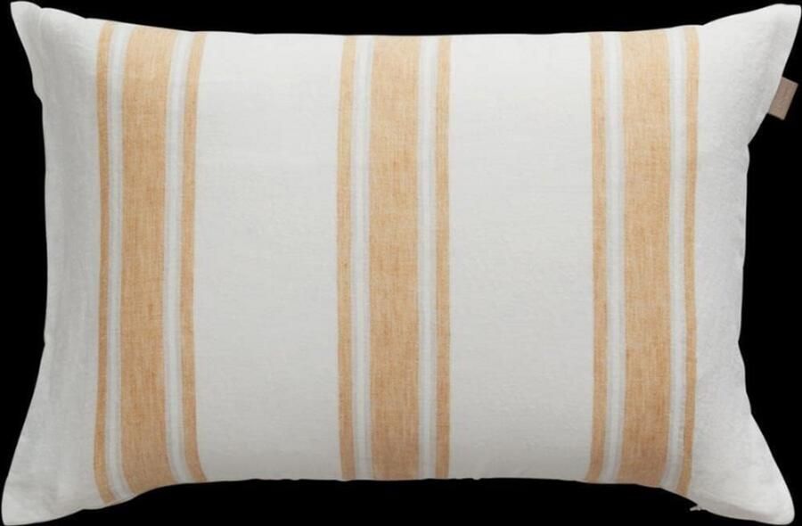 BOG Linnen Sierkussenhoes Gestreept 40x60 Cm Warmgeel Decoratief Kussen Voor Bank Bed En Woonkamer