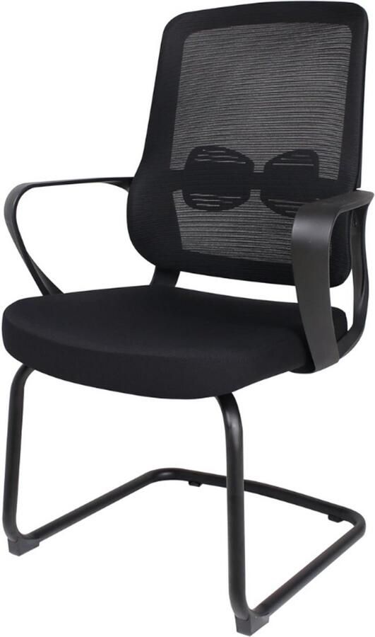 BOG Microvezel Mesh Bureaustoel Met Armleuningen Voor Thuiskantoor Logeerkamer Restaurant Zwart