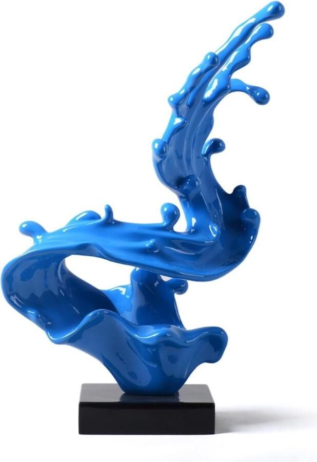 PEAM Moderne Abstracte Sculptuur Blauw Polyresin Standbeeld Voor Woondecoratie Tafel Middelpunt En Geschenken 40 9 CM Kunst Ornament