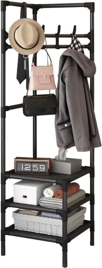 BOG Multifunctionele Kapstok Staande Kapstok Met Meerdere Lagen Efficiënte Opbergruimte Voor Jassen Tassen Sjaals En Sieraden Ruimtebesparend Kledingrek Voor Hal Of Slaapkamer