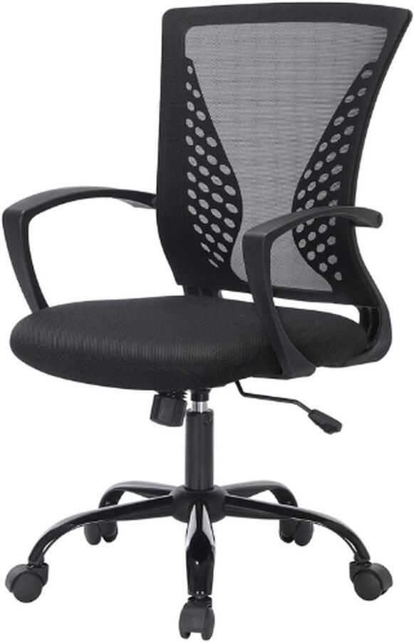 BOG OBN22BK Bureaustoel Kantelfunctie Ademend Tot 120 Kg Belastbaar 64 X 64 X 96 Cm Zwart