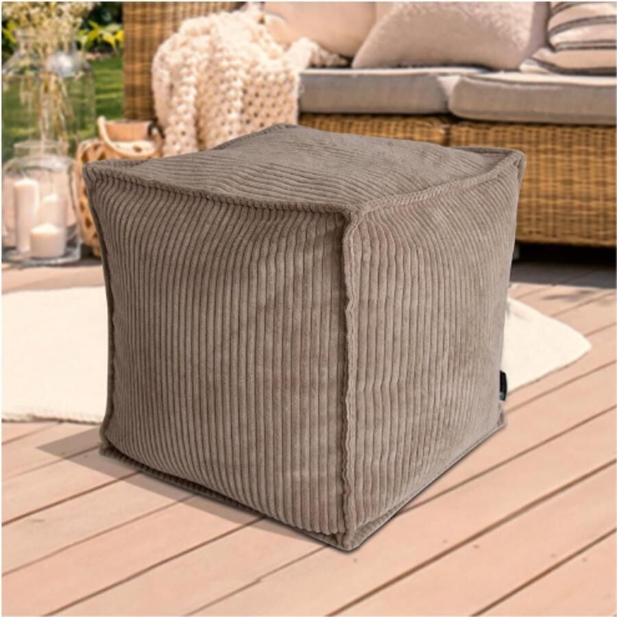 BOG Ongevulde Vierkante Poefhoes Supersoft Corduroy Opslag Poefhoes Voor Woonkamer Slaapkamer Hocker Voetenbank Binnen En Buiten