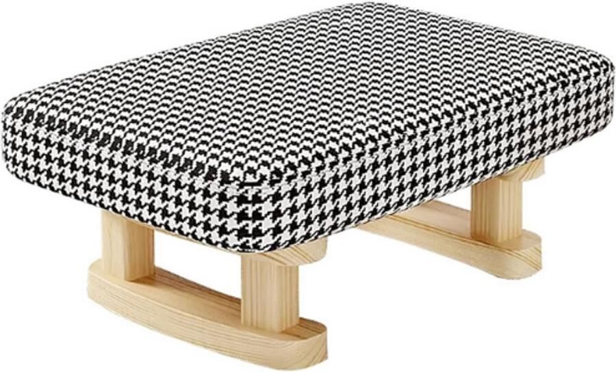 BOG Rechthoekige Voetenbank Hocker Met Houten Poten Gevoerd Zitvlak Poef Voor Woonkamer Of Slaapkamer