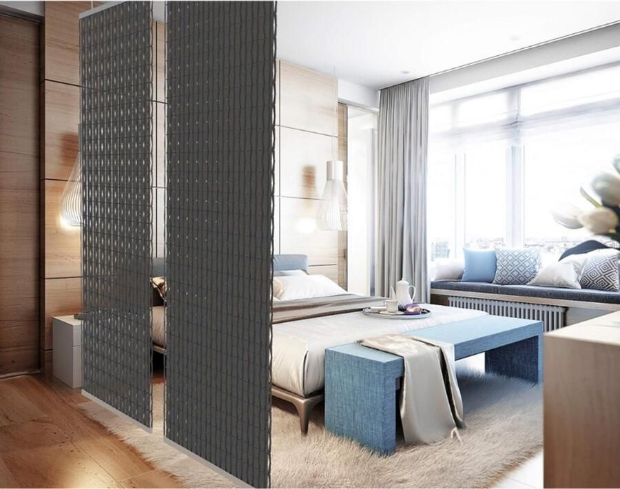 BOG Room Divider Scheidingswand Hangend Lichtdoorlatend Design Scherm Moderne Inkijkbescherming Woondecoratie Voor Slaapkamer Woonkamer Kantoor 118 X 240 Cm