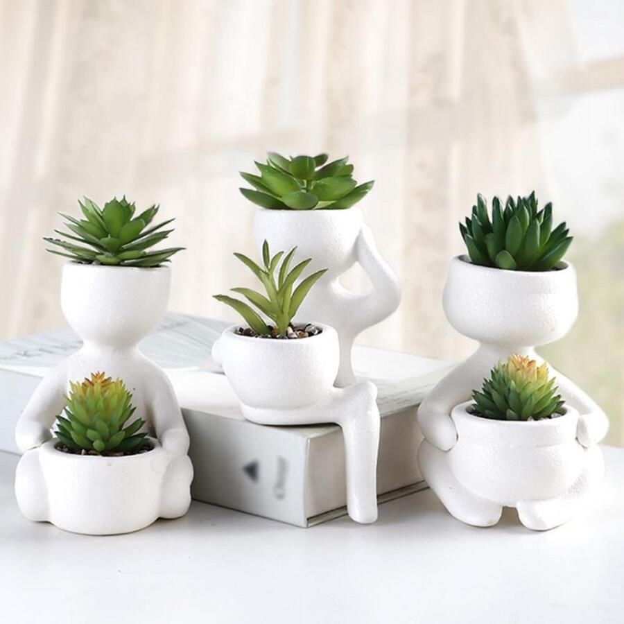 BOG Set Van 3 Kunstmatige Succulenten Mini Kunstplanten In Keramische Pot Decoratieve Nepplanten Voor Woonkamer Slaapkamer Kantoor Tafel