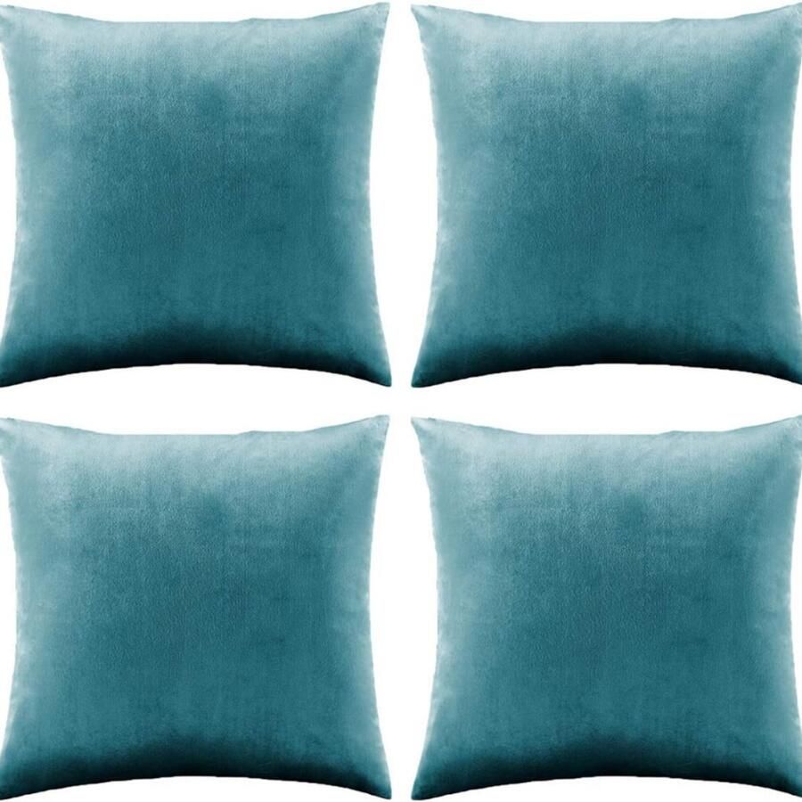BOG Set Van 4 Fluwelen Kussenhoezen Decoratieve Sierkussenhoezen Voor Slaapbank Huisbed En Woonkamer Zachte Vierkante Kussenhoezen