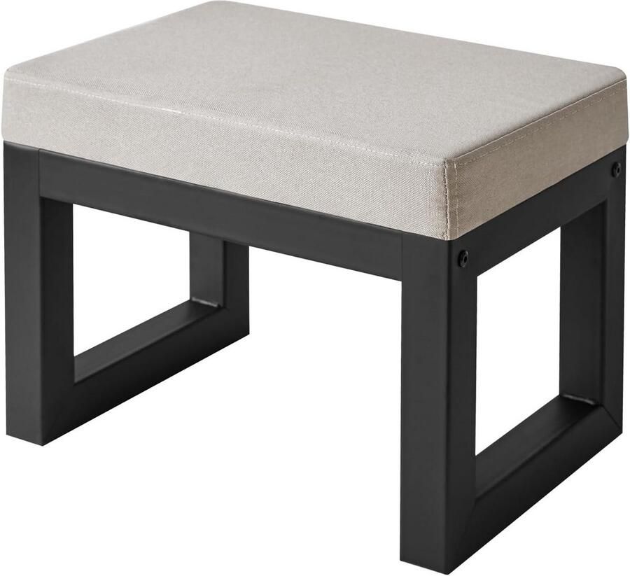 BOG Stijlvolle Grijze Poef Met Gewatteerde Zitting – Comfortabele Kruk & Voetsteun Voor Hal Woonkamer Of Slaapkamer