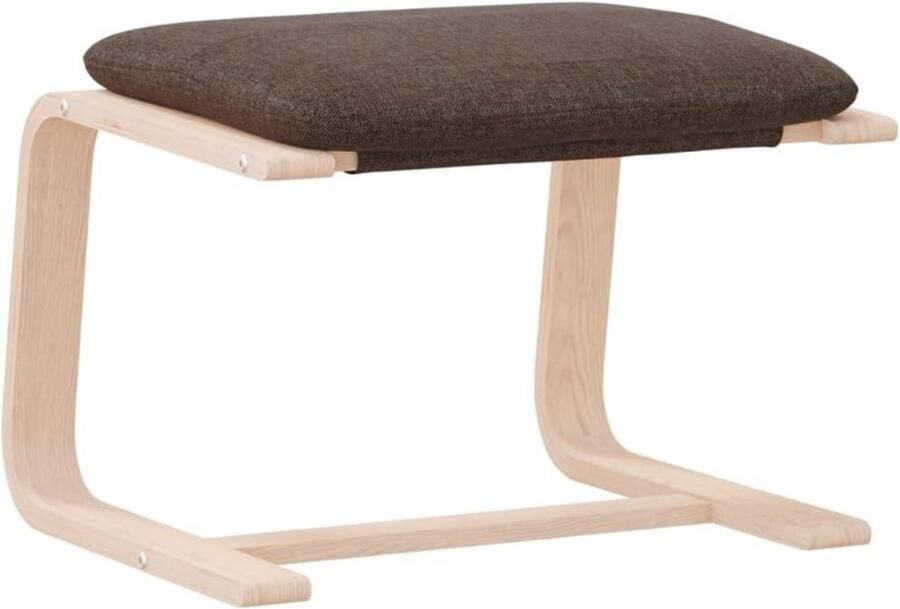 BOG Stoffen Voetenbank Donkergrijs 51x41x40 Cm Poef Hocker Voetensteun Kruk Moderne Houten Voetenbank