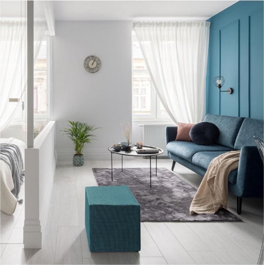 BOG Stretch Poefhoes Rechthoekig Oversized Vierkante Ottoman Sprei Voor Voetenbank Woonkamer Slaapkamer Geschikt Voor Hoogte 130-160 cm 51-63 Inch XL