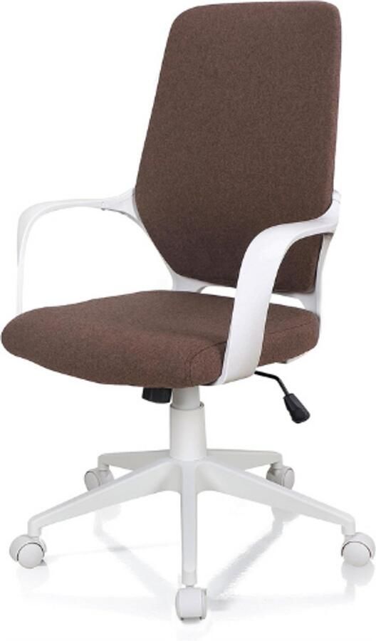 BOG Tanger Brown Bureaustoel Verstelbare Metalen Bureaustoel Bruin Mat Wit 62-5x61xH101-111cm