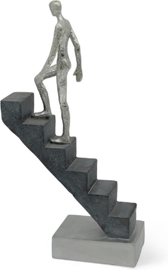 PEAM Top Of The Rock Decoratiefiguur Modern Standbeeld Van Succes Op Marmeren Voet 29 CM Motivatiebeeld Voor Woonkamer Bureau Kantoor