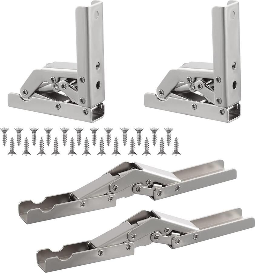 BOG Vierdelige Zwarte Klapconsole: Sterke Houders Voor Inklapbare Tafels En Planken