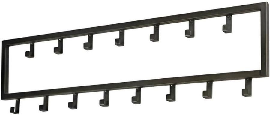 BOG Wandkapstok Met 15 Haken Hangende Muurkapstok Van RVS 80CM Kapstoklijst In Mat Zwart
