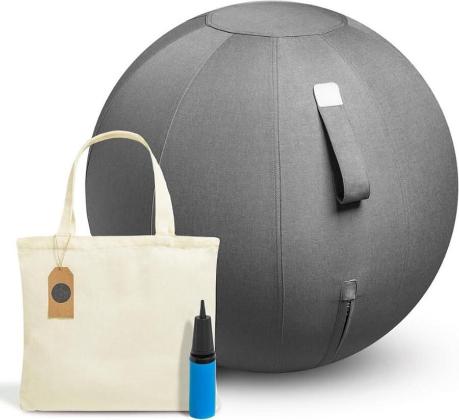 BOG Zitbal 65 CM Ergonomische Yoga Bal Voor Kantoor En Thuis Luxe Linnen Hoes Bureaustoel Bal Voor Gezond Zitten En Rugondersteuning