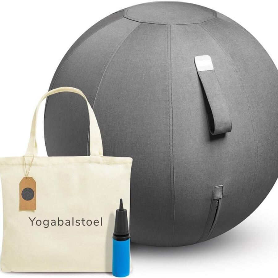 BOG Zitbal Bureaustoel Voor Kantoor En Thuis 65 CM Luxe Yoga Bal Met Hoes Ergonomische Zitbal Linnen Bekleding
