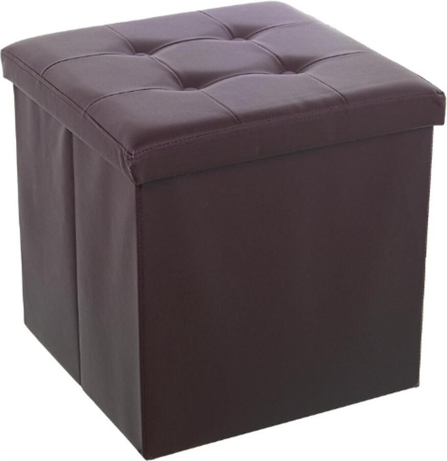 BOG Zitzak Poef Faux Leather Bruin 45x45x45 cm Comfortabele Poef Voor Woonkamer Slaapkamer Of Kantoor