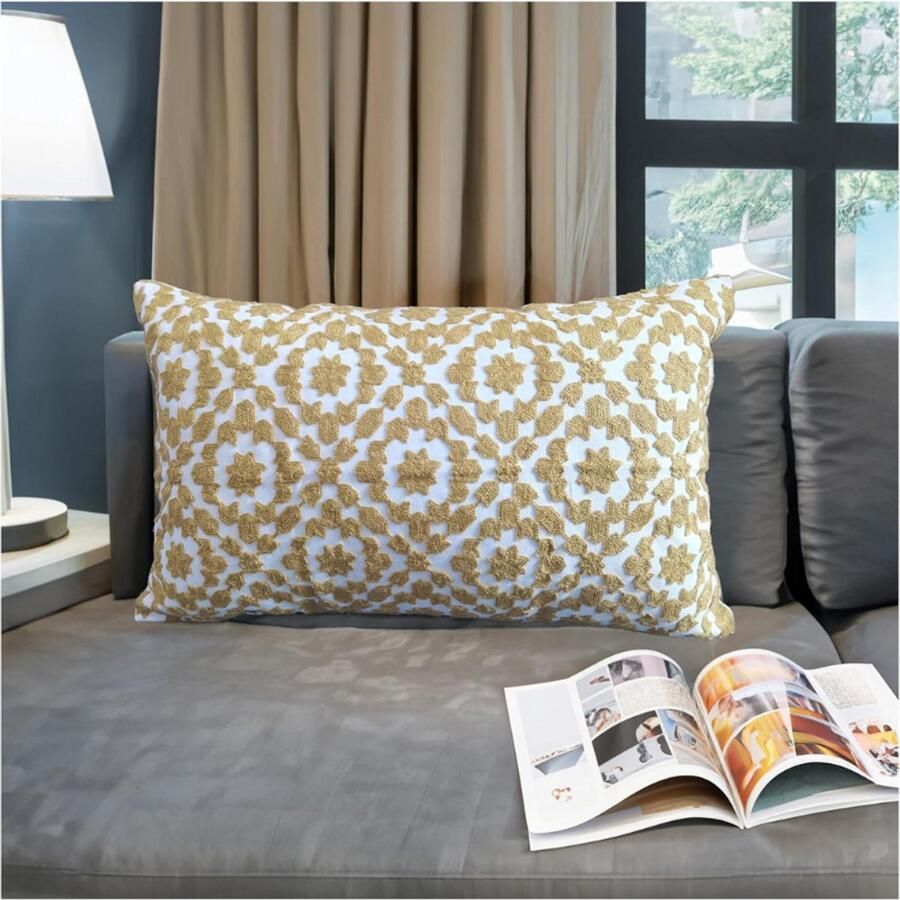 BOG Kussenhoezen Set – Zware Borduur Kussenhoes & Katoenen Fluwelen Sierkussenhoes – Luxe Decoratieve Kussenhoezen Voor Bank En Slaapkamer