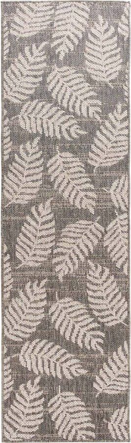 Boho&me Balkonkleed palmbladeren Sunny donkergrijs 66x230 cm