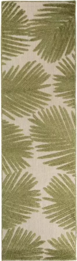 Boho&me Balkonkleed palmbladeren Verano beige groen 66x230 cm