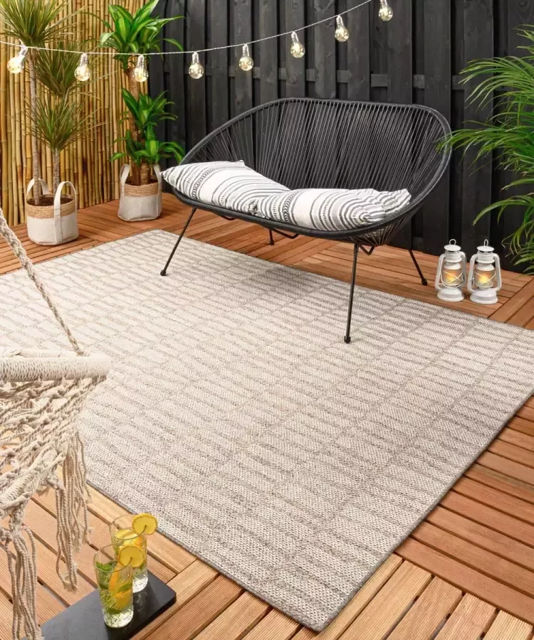 Boho&me Buitenkleed Bricks oudroze|crème 160x230 cm Roze