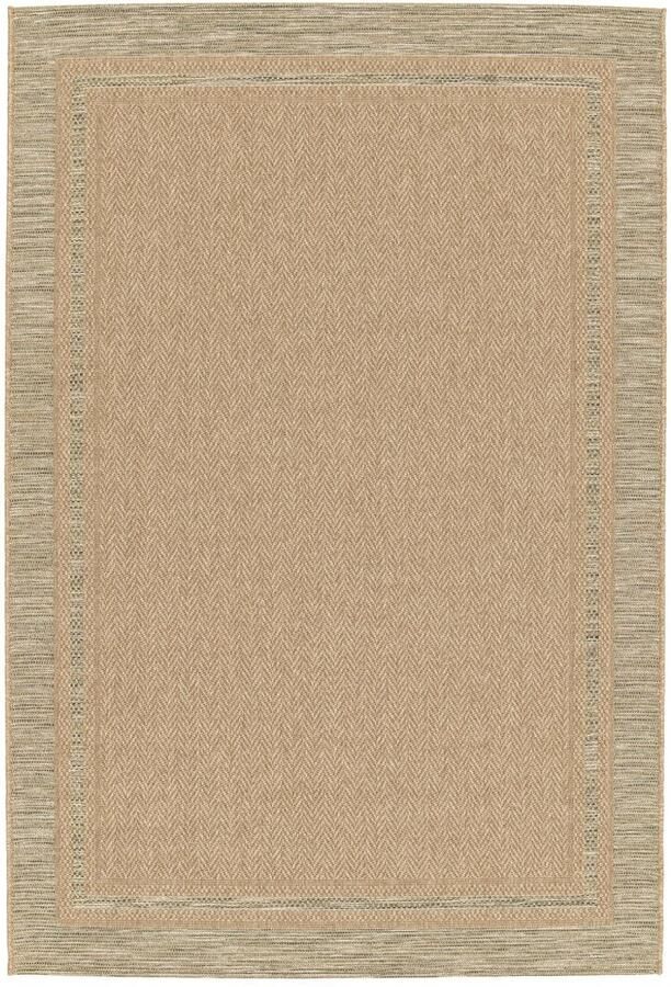 Boho&me Buitenkleed ruiten Corde Cadre naturel groen 200x290 cm