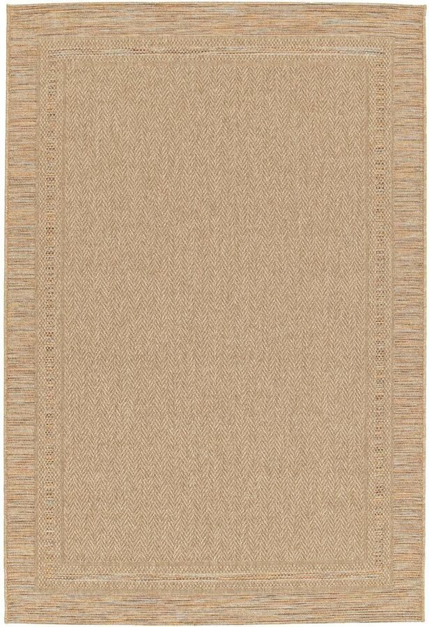 Boho&me Buitenkleed ruiten Corde Cadre naturel sunset 200x290 cm