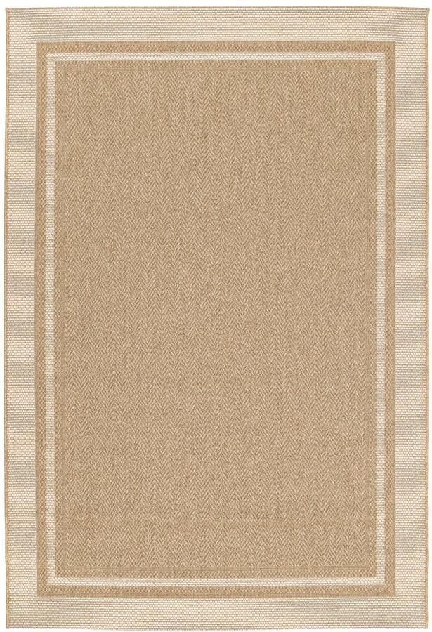 Boho&me Buitenkleed ruiten Corde Cadre naturel wit 200x290 cm