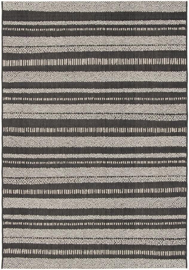 Boho&me Buitenkleed strepen Verdance Cadence zwart 200x290 cm