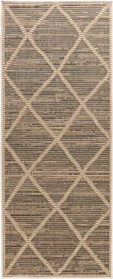 Boho&me Jute balkonkleed ruiten Sunny naturel 80x200 cm