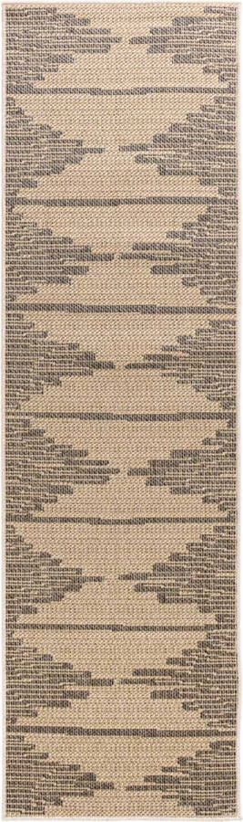 Boho&me Jute balkonkleed Sunny Grotto beige|zwart 80x200 cm