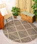 Boho&me Rond jute buitenkleed ruiten Sunny naturel 200 cm rond - Thumbnail 2