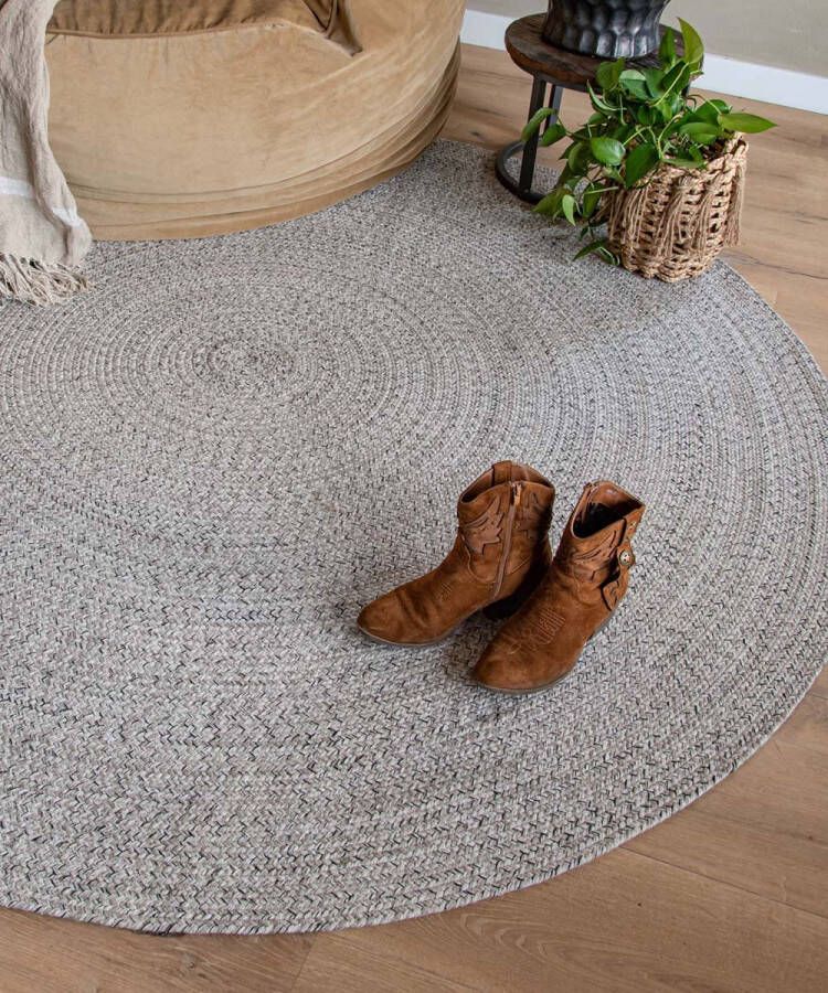 Boho&me Rond vloerkleed katoen Joy beige|wit 300 cm rond