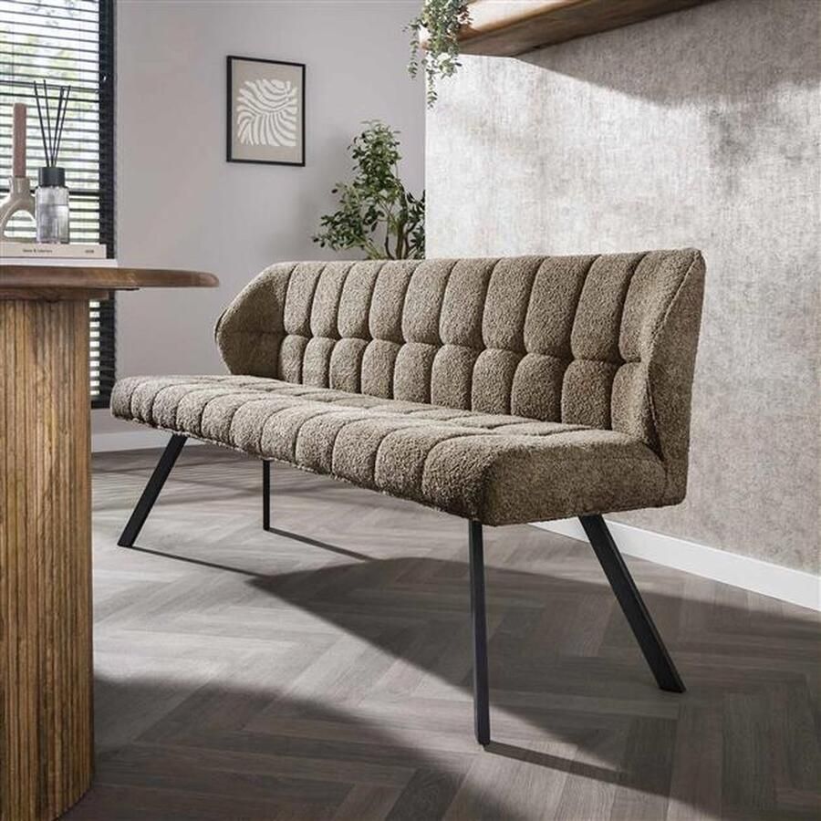 Hoyz Collection Eetkamerbank Raster Boucle Taupe